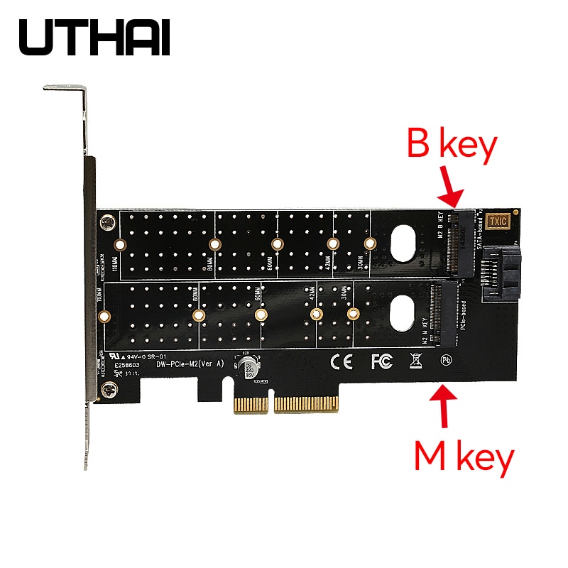 Uthai  Ȯ ī, T15 PCIe to M.2 NVMe SSD NGFF  ī, 110mm M Ű ÷ B Ű, PCI-E X4 X8 X16, 2 Msata SSD 
